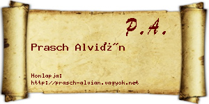 Prasch Alvián névjegykártya